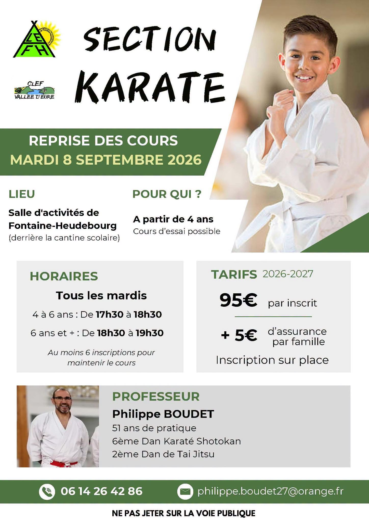 Karaté – reprise des cours